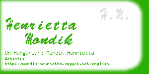 henrietta mondik business card